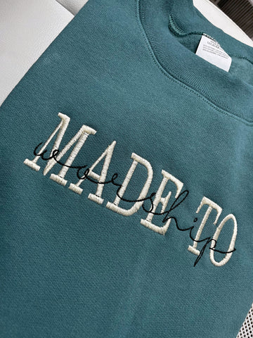 Made to Worship | embroidered heavyweight crewneck - Apparel for God LLC