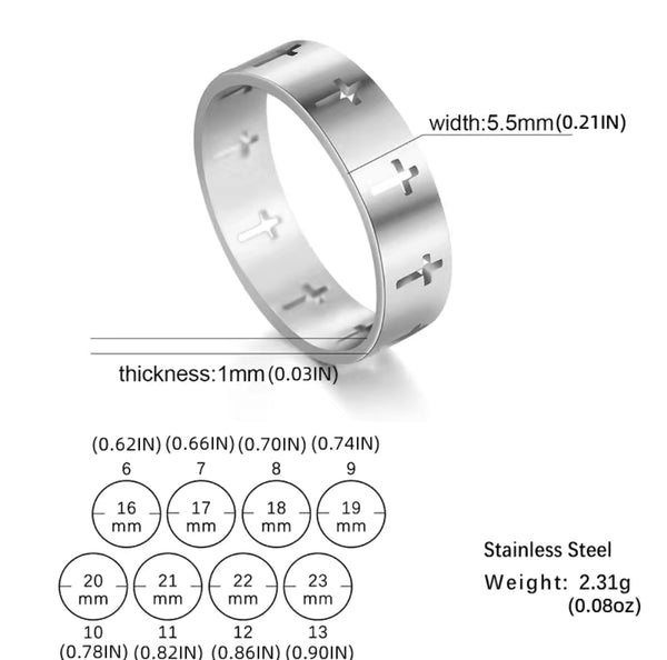 Stainless steel | cross ring - Apparel for God LLC