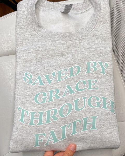 Saved by Grace | Sweatshirt - Apparel for God LLC