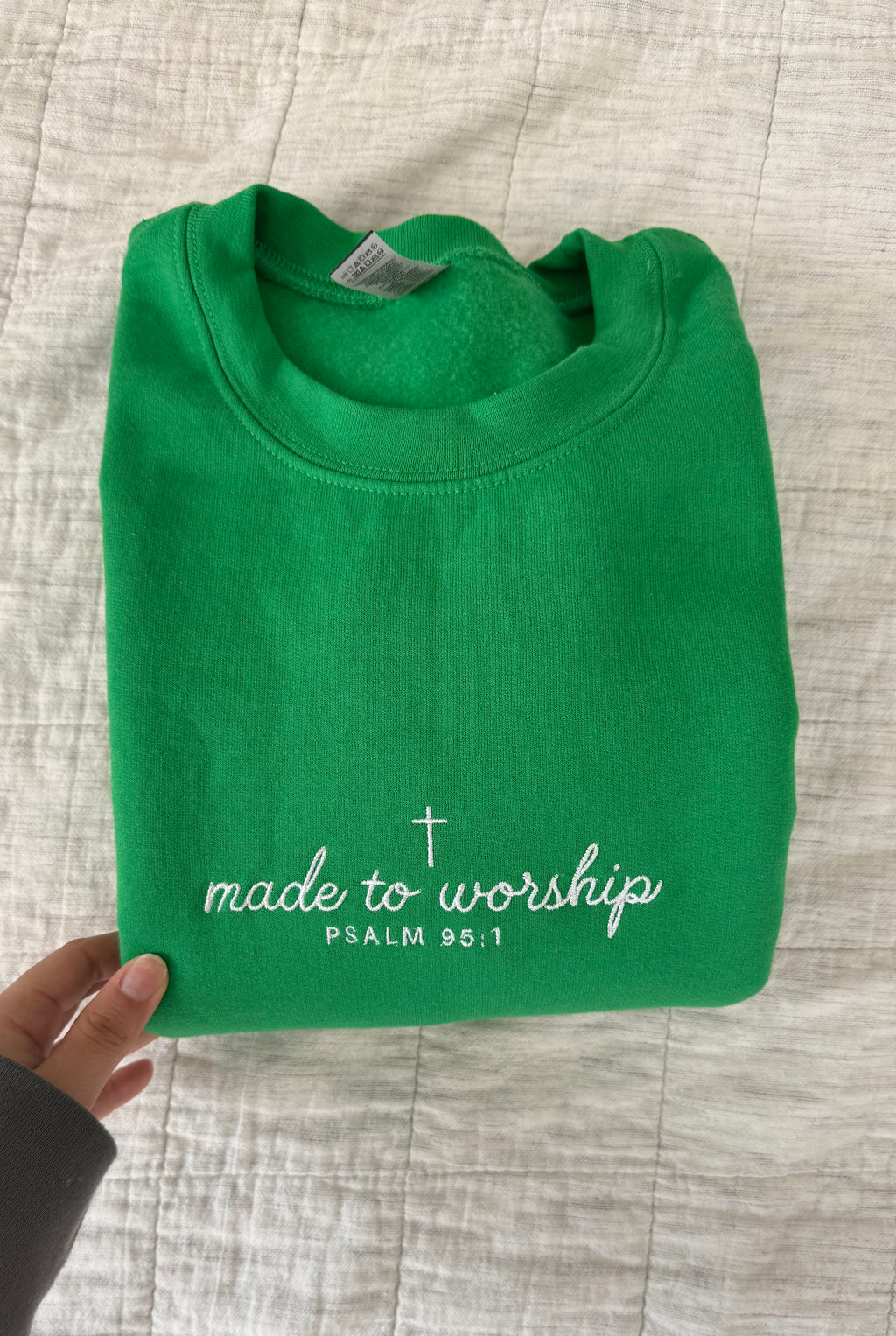 Made to Worship | embroidery sweatshirt - Apparel for God LLC