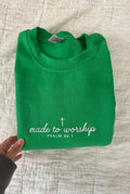 Made to Worship | embroidery sweatshirt - Apparel for God LLC
