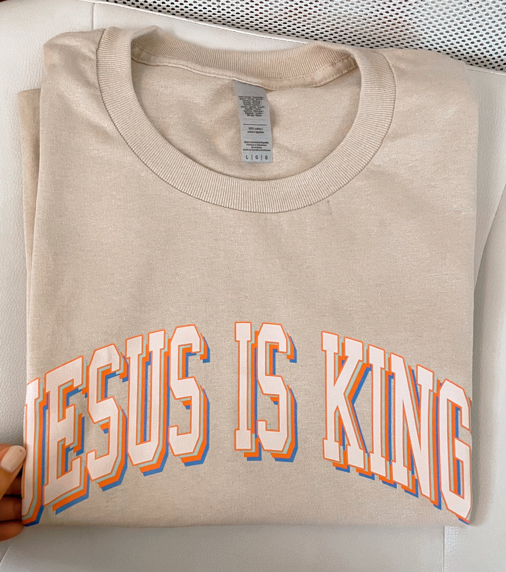 Jesus is King curved | T-shirt - Apparel for God LLC