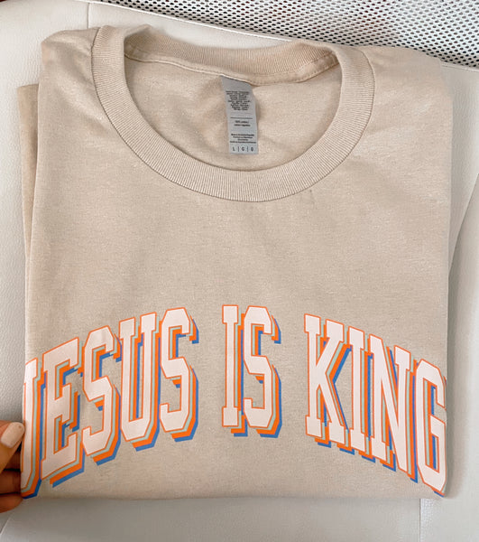 Jesus is King curved | T-shirt - Apparel for God LLC