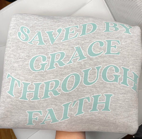 Saved by Grace | Sweatshirt - Apparel for God LLC