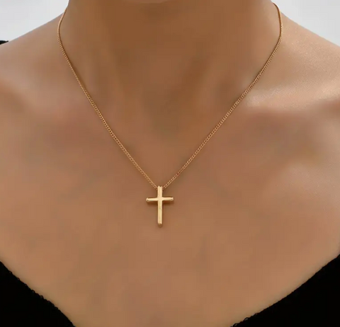 13"+1" Gold-Filled Cross Necklace - Apparel for God LLC