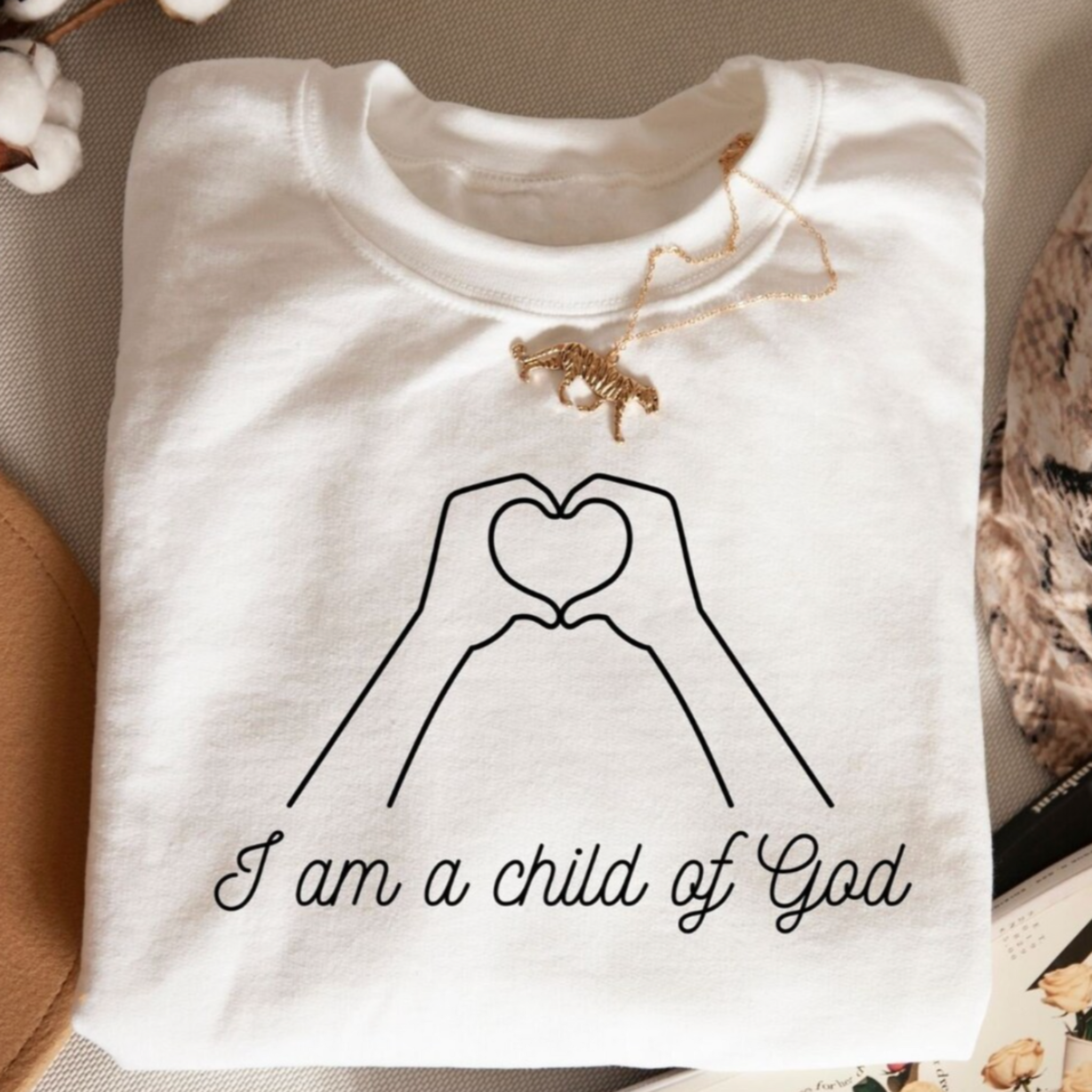 I am a child of God |  White Sweatshirt - Apparel for God LLC