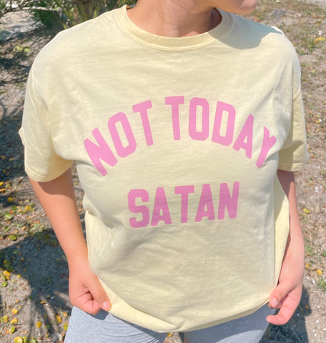 Not today satan | comfort colors T-shirt - Apparel for God LLC