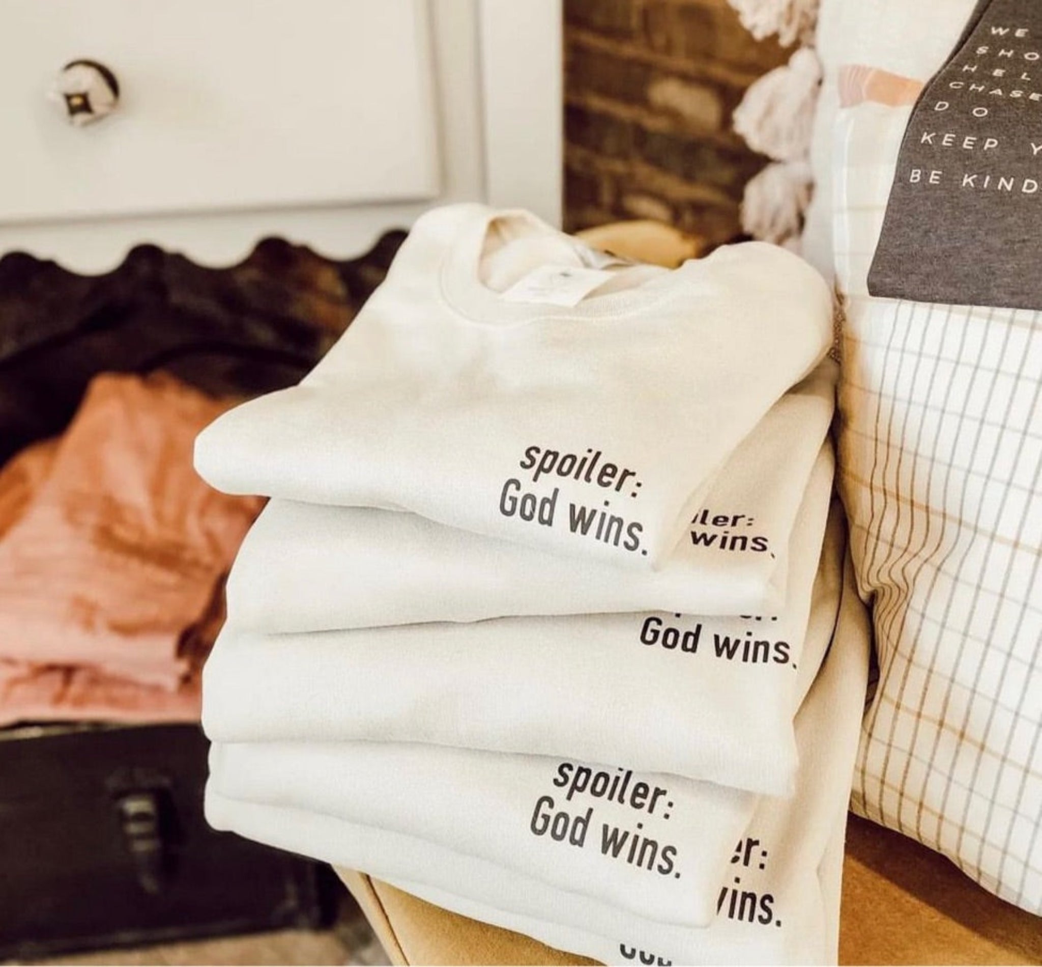 Spoiler: God wins | Sweatshirt - Apparel for God LLC