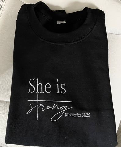 She is Strong  | Crewneck - Apparel for God LLC