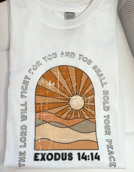 Exodus 14:14 | Retro T-shirt - Apparel for God LLC